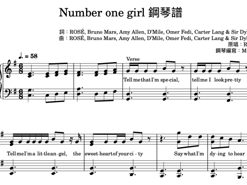 Rose- Number one girl 鋼琴版 封面