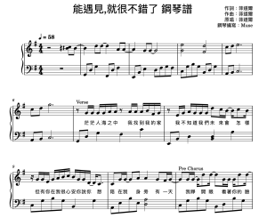 菲道爾- 能遇見 就很不錯了 鋼琴版 封面 菲道爾- 能遇見 就很不錯了 鋼琴版 封面